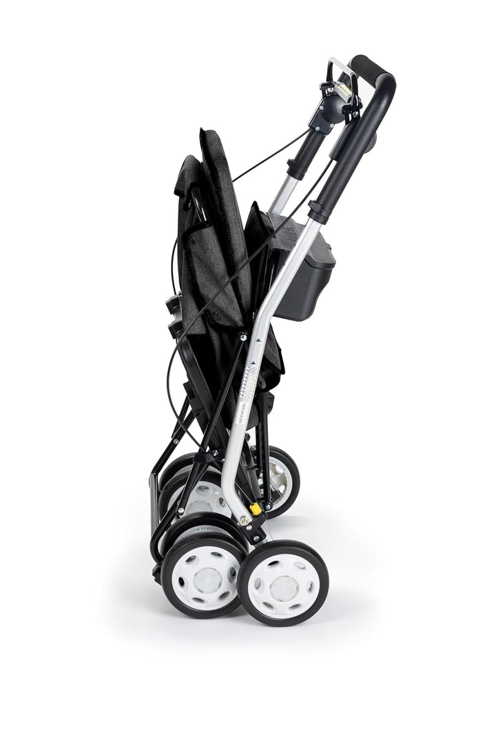 Carlett - Einkaufstrolley Rollator mit 4 Rädern und Sitz, Zusammenklappbarer Einkaufswagen mit herau