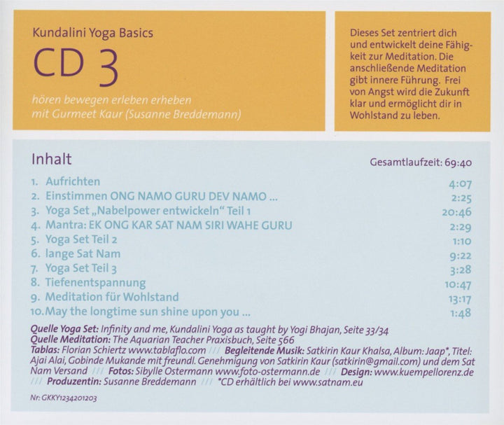 Kundalini Yoga Basics Vol.3, Audio-CD