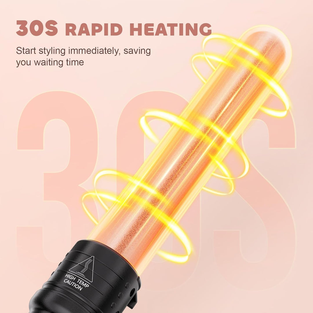 NWOUIIAY Lockenstab 5 in 1 LCD Lockenstab Grosse Locken & Kleine Locken, Lockenstäbe mit Keramikbesc