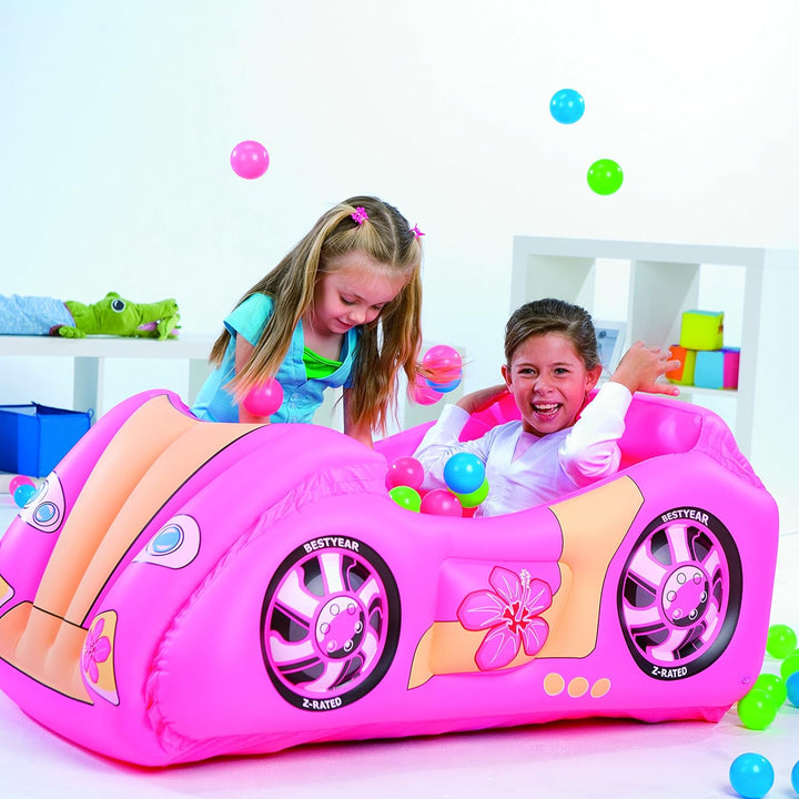 Bestway 52159B-03 - Bällebad Rennauto mit 50 Spielbällen, 119 x 79 x 51