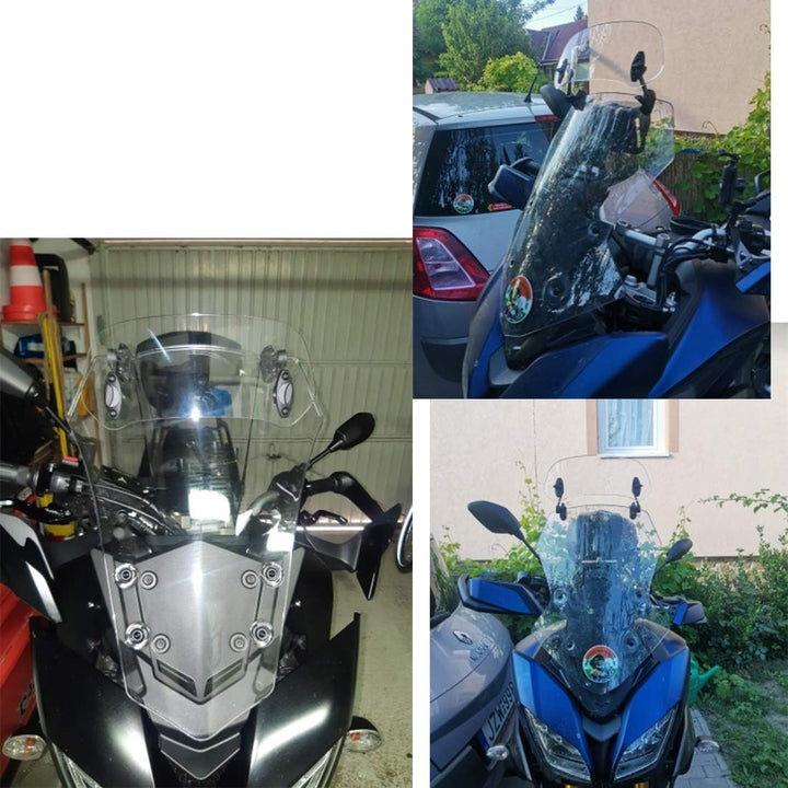Motorrad Windschutzscheibe Universal Clamp-On Variable Windschutzscheibe Spoiler Extension (Transpar