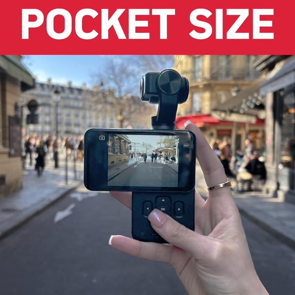 AGFA Photo Gimbal Realimove MC3X - Caméra Stabilisateur 3 Axes 4K Ultra HD, Écran Tactile Rotatif 3,