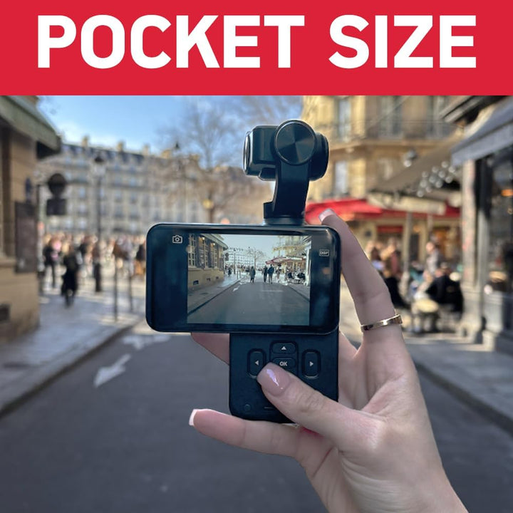 AGFA Photo Gimbal Realimove MC3X - Caméra Stabilisateur 3 Axes 4K Ultra HD, Écran Tactile Rotatif 3,