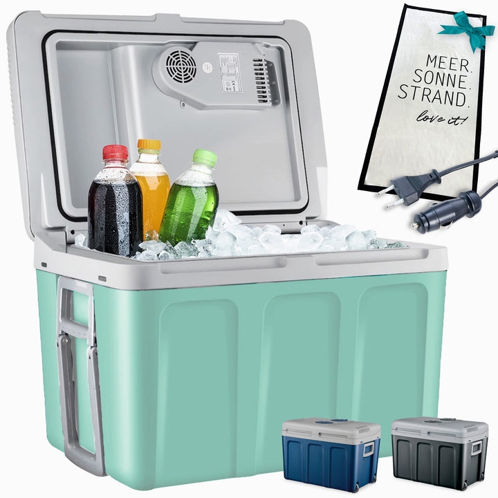 TOM 2in1 XXL Kühlbox 40l mit Kühl- und Heizfunktion – elektrische Coolbox mit Rollen – 230V &amp; 12V St