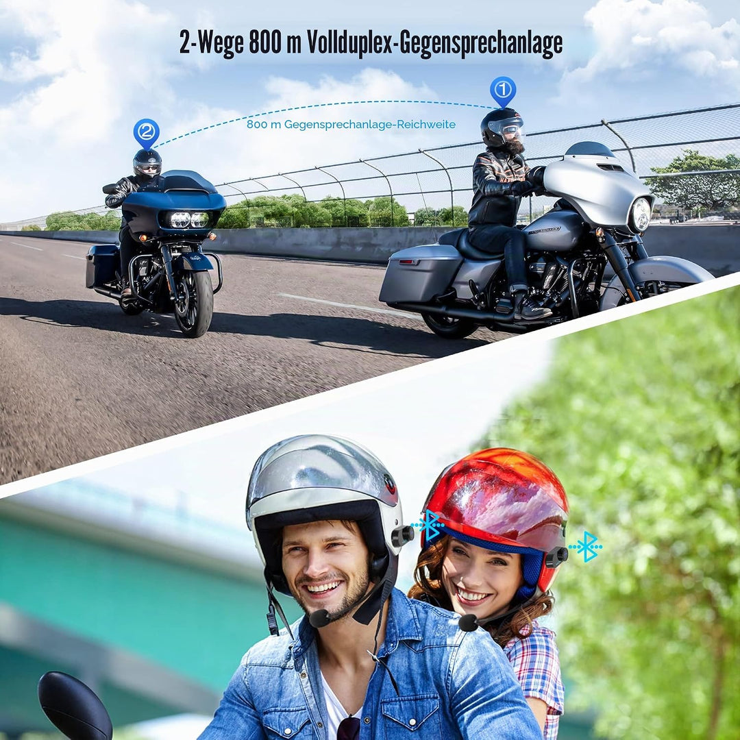 Bluetooth-Headset für Motorräder, Motorrad Helm Bluetooth Headset TCOM VB wasserdicht, kabelloses He