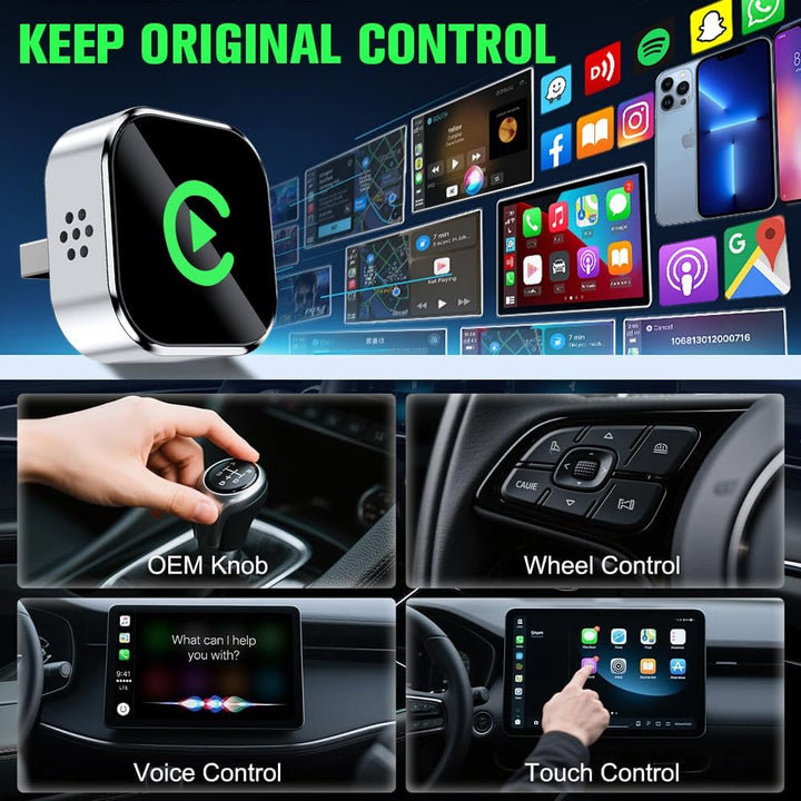 Wireless Carplay Adapter mit Wired Carplay, 2026 Upgraded 2-in-1 Version, Bluetooth 5.0, Plug & Play