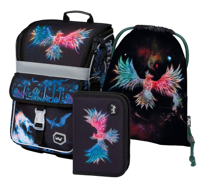 Baagl Schulranzen Jungen Mädchen Set 3 Teilig - Zippy Schultasche für 1. Klasse - Grundschule Ranzen