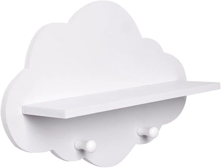 Wolkenregale, Holzwolkenschwimmregale mit Kleiderbügel, wandmontiertes geschlossenes Regal für Kinde