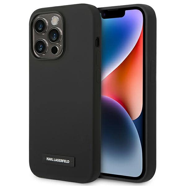 KARL LAGERFELD KLHMP14LSLMP1K Hülle für iPhone 14 Pro 6,1" hardcase Schwarz Sili