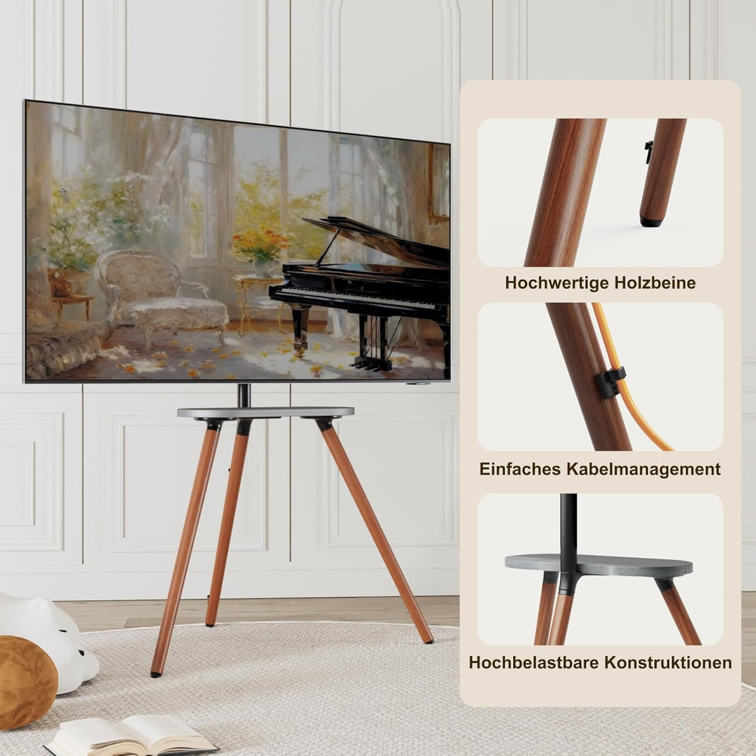 ECOTINY TV staffelei für 40 bis 65 Zoll LCD LED OLED Bildschirm bis zu 35 kg, höhenverstellbar und s