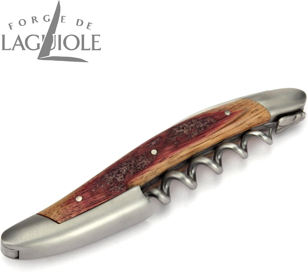 Forge de Laguiole Kellnermesser Sommelierbesteck - Griff Barriquefass Eichenholz - Edelstahl matt