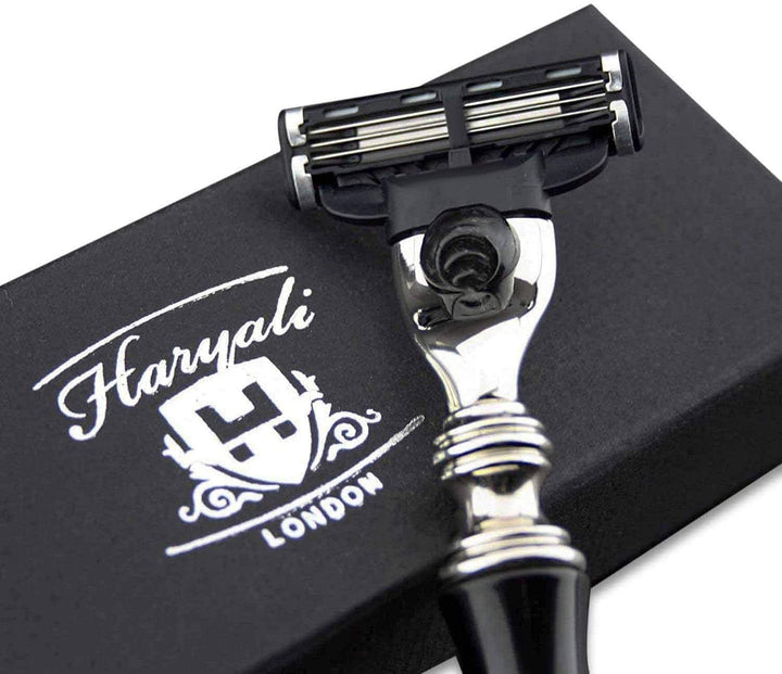 Haryali London Rasierhobel - elegant Design Rasierhobel - 3 Rasierklingen Rasierhobel - hochwertiges