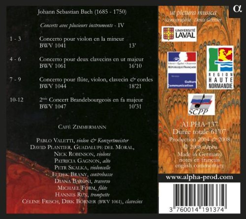Johann Sebastian Bach: Concerts avec plusieurs instruments Vol. 4, Audio-CD
