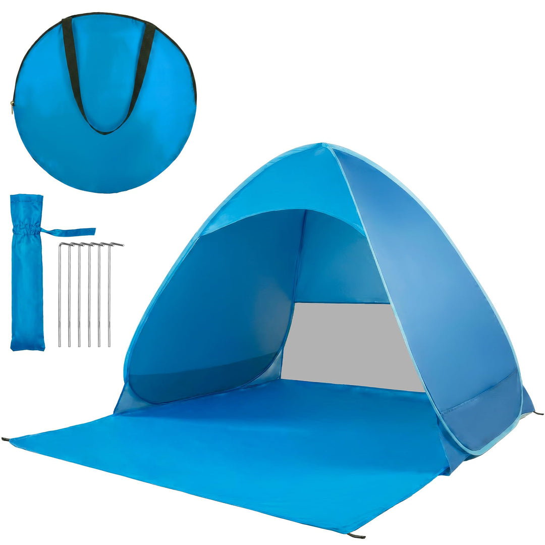 4smile Pop Up Strandmuschel mit UV-Schutz 50+, Strandzelt für 2-3 Personen, Windschutz &amp; Sonnenschut