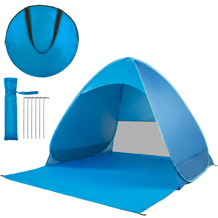 4smile Pop Up Strandmuschel mit UV-Schutz 50+, Strandzelt für 2-3 Personen, Windschutz &amp; Sonnenschut