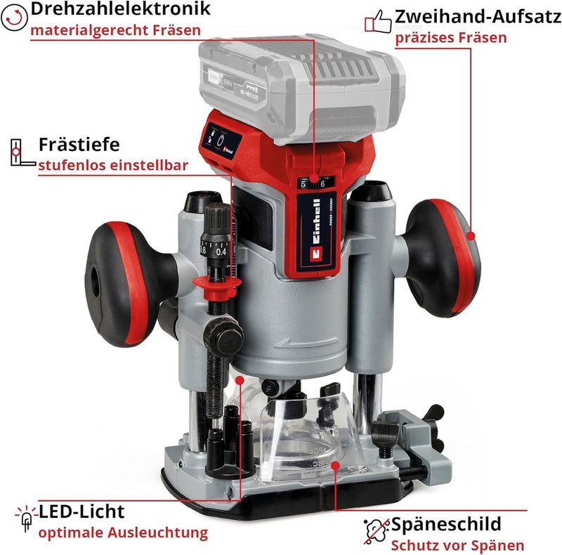 Einhell Professional Akku-Oberfräsen-Kantenfräsen-Set TP-RO 18 Set Li BL-Solo Power X-Change (18 V,