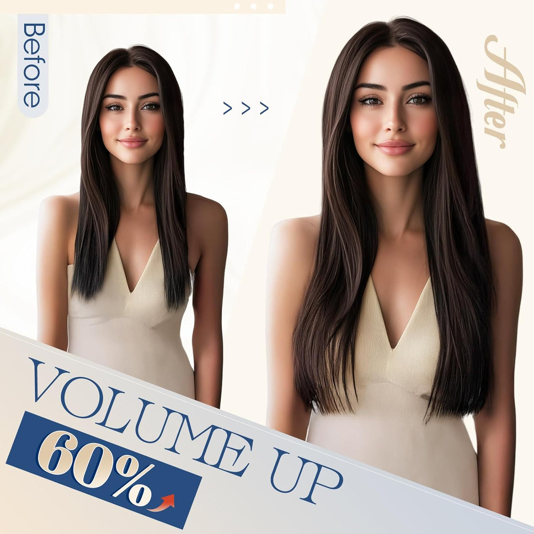 Elailite Extensions Bondings Echthaar 200 Strähne 55cm #2 Dunkelbraun, U Tip Hair Extensions Keratin