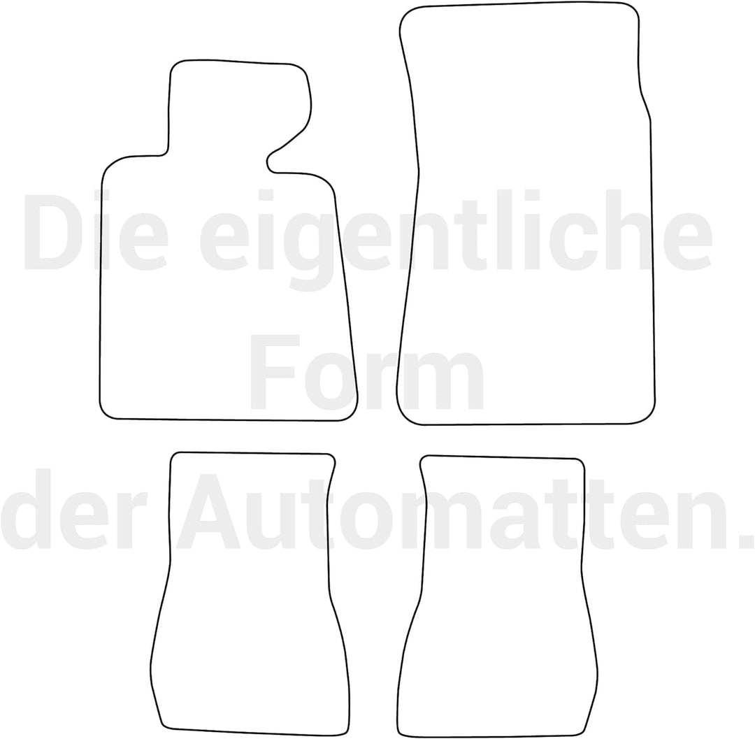 moto-MOLTICO Fussmatten Auto Velours Autoteppiche Schwarz Automatten Set 4-teilig passend für BMW 3e