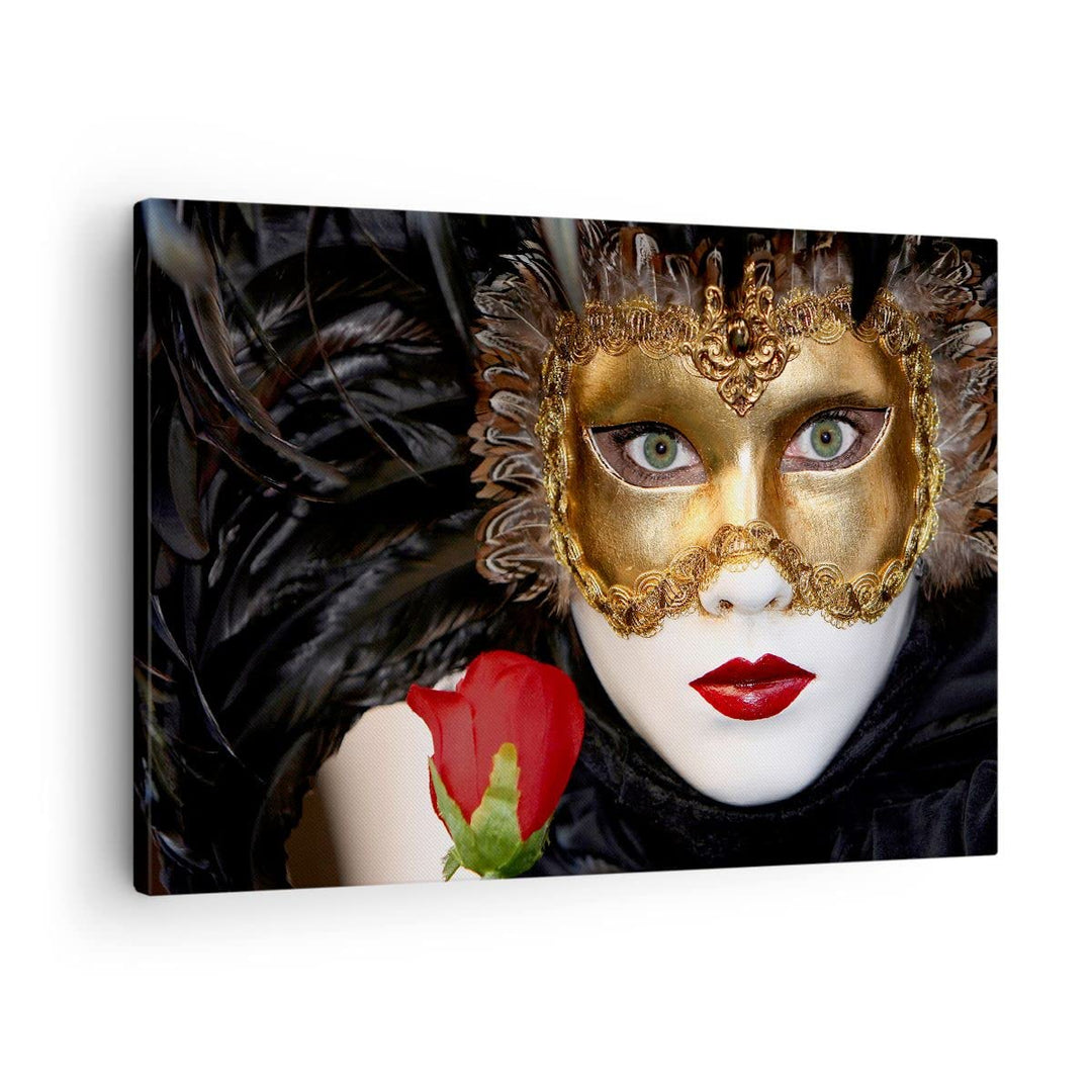 Bilder auf Leinwand Karnevalsmaske Maskottchen grüne Lippen Leinwandbild 70x50cm Wandbilder Dekorati