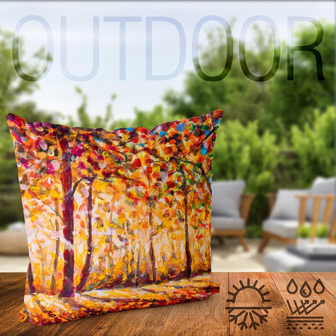 VOID Herbst Gemälde Bäume Laub Kissenbezug Kissenhülle Sofakissen Kissen Deko Outdoor-Kissen Dekokis
