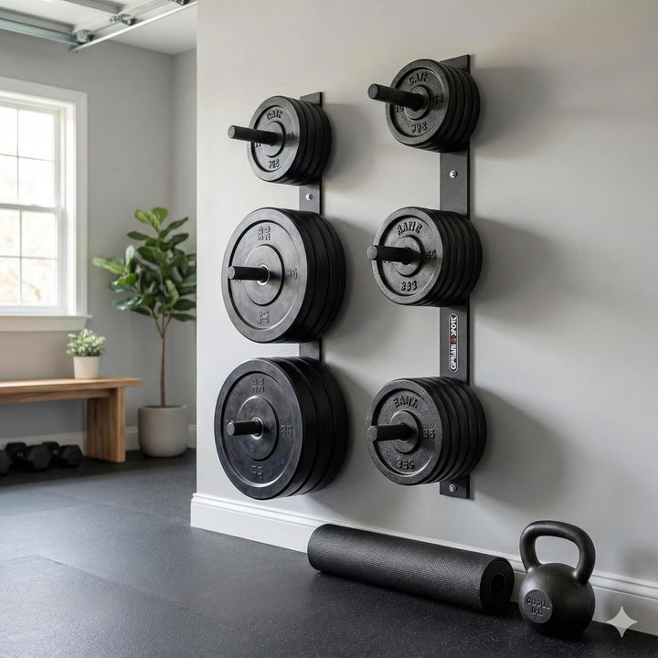 Wandscheibenhalter, Hantel Halterung, Gewichtshalter, platzsparend, für Fiteness Body Buildyng Home