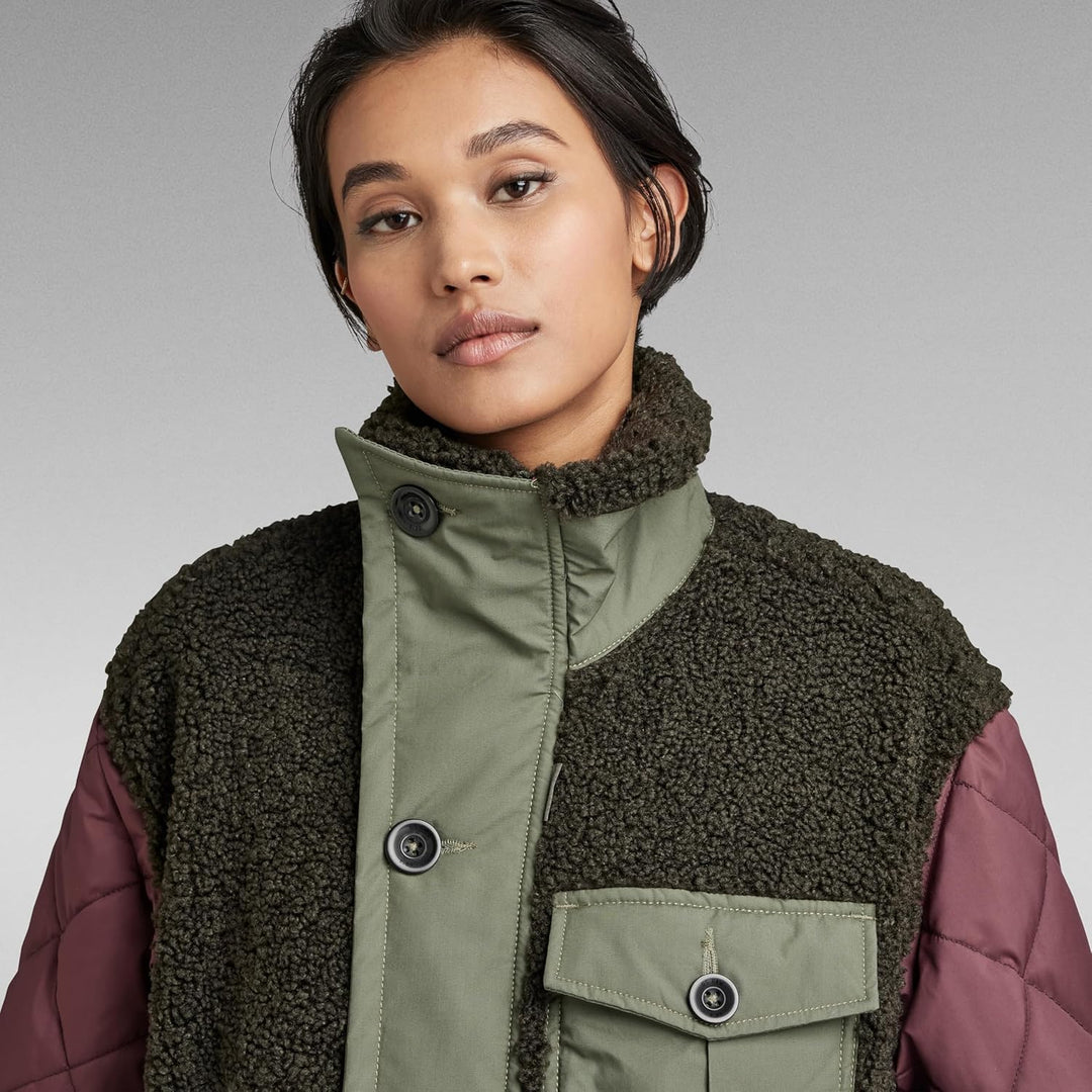 G-STAR RAW Damen Teddy Mix Jacke Jackets XS Grau (asfalt D22042-C454-995), XS Grau (asfalt D22042-C4