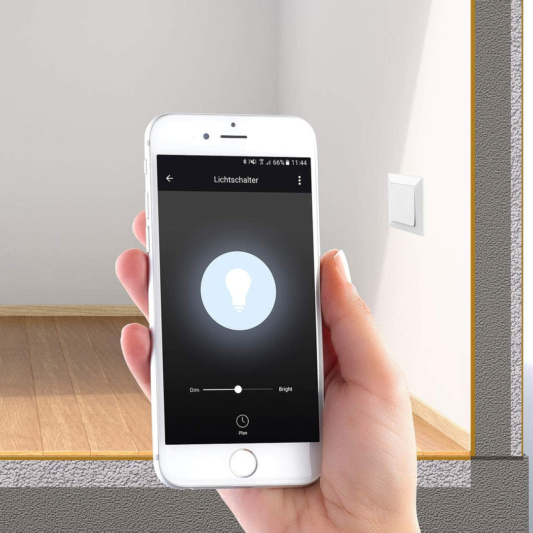 Luminea Home Control Funkdimmer: 2er-Set WLAN-Unterputz-Lichtschalter und -Dimmer, mit App (Dimmer-S
