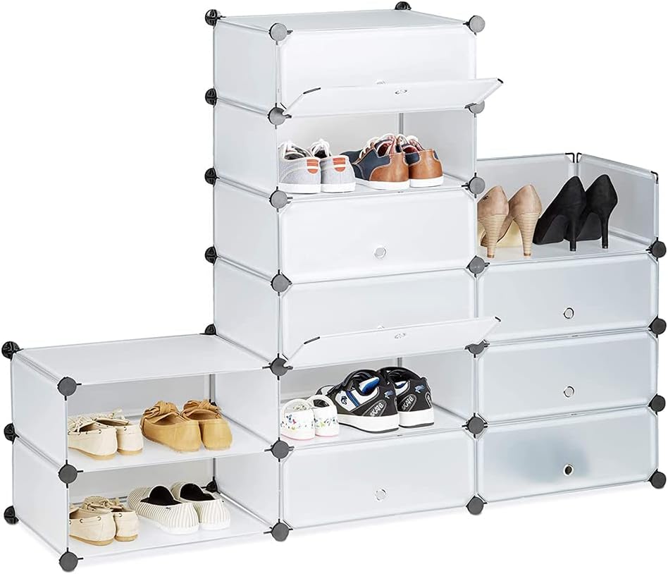 HUOLE DIY Kleiderschrank Regalsystem Schuhregal, modularer Kombischrank, platzsparendes Steckregalsy