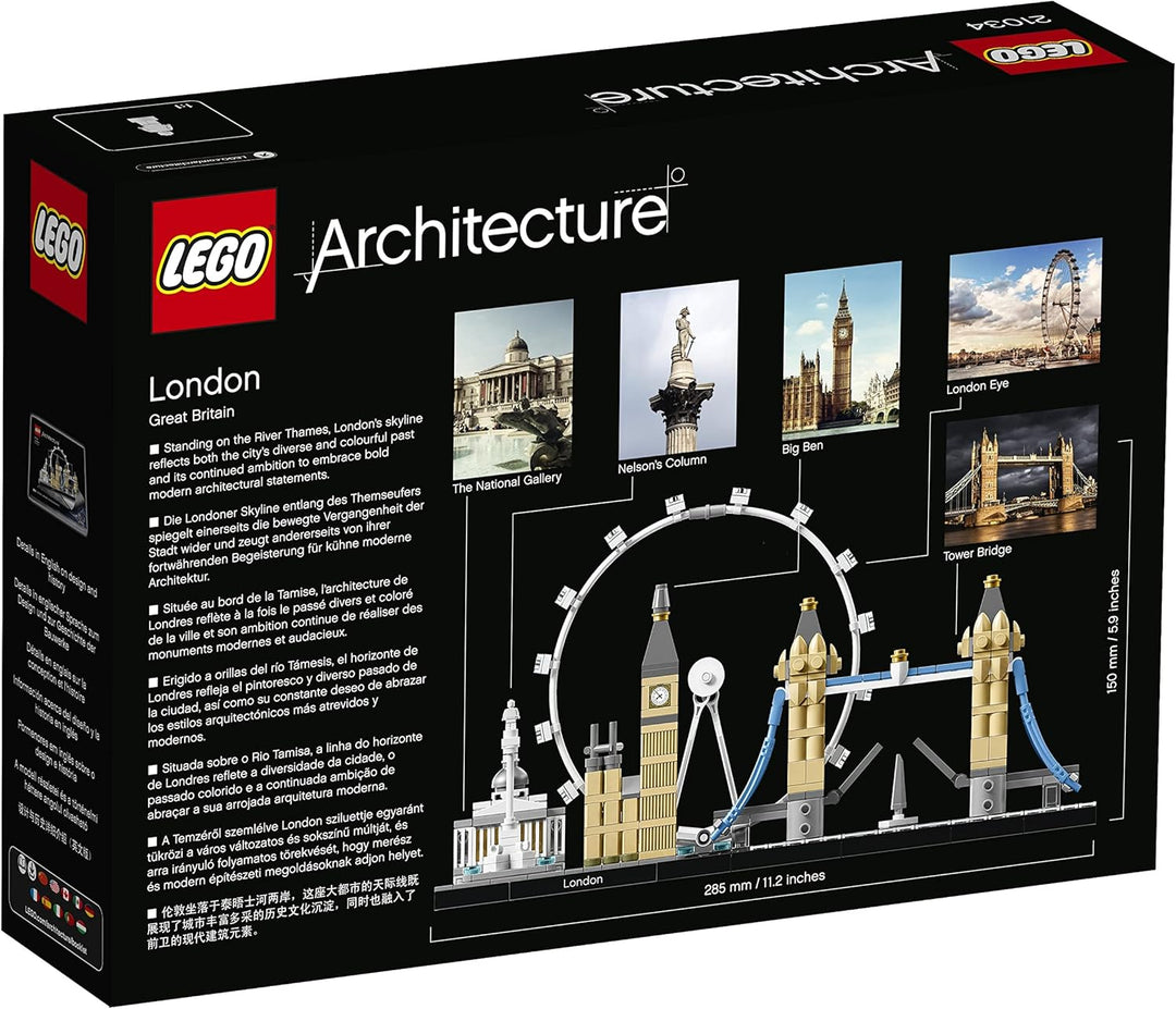 LEGO 21034 Architecture London Skyline-Modellbausatz, Bauset mit London Eye, Big Ben, Tower Bridge,