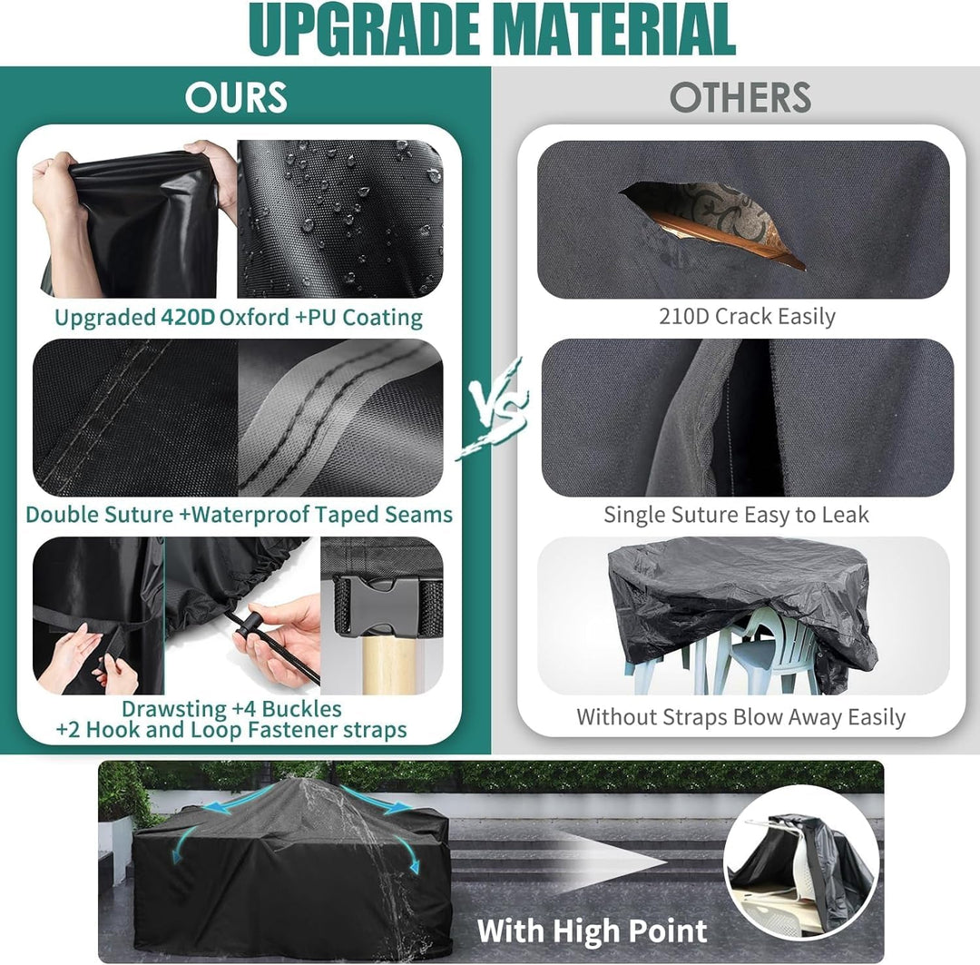 GARPROVM Abdeckung für Gartenmöbel, Abdeckplane Gartenmöbel Schutzhülle für Gartenmöbel Wasserdicht