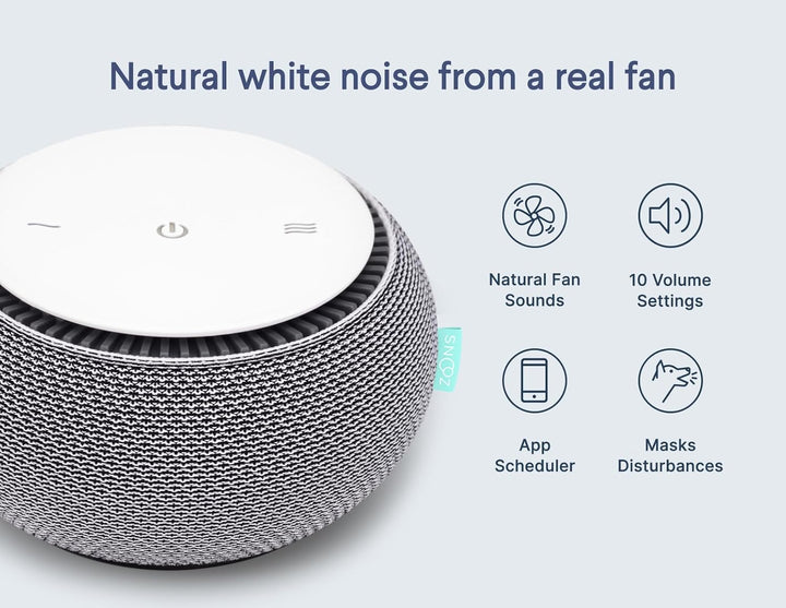Snooz Sound-Maschine mit weissem Rauschen, echter Ventilator im Inneren für nicht störende weisse Ge