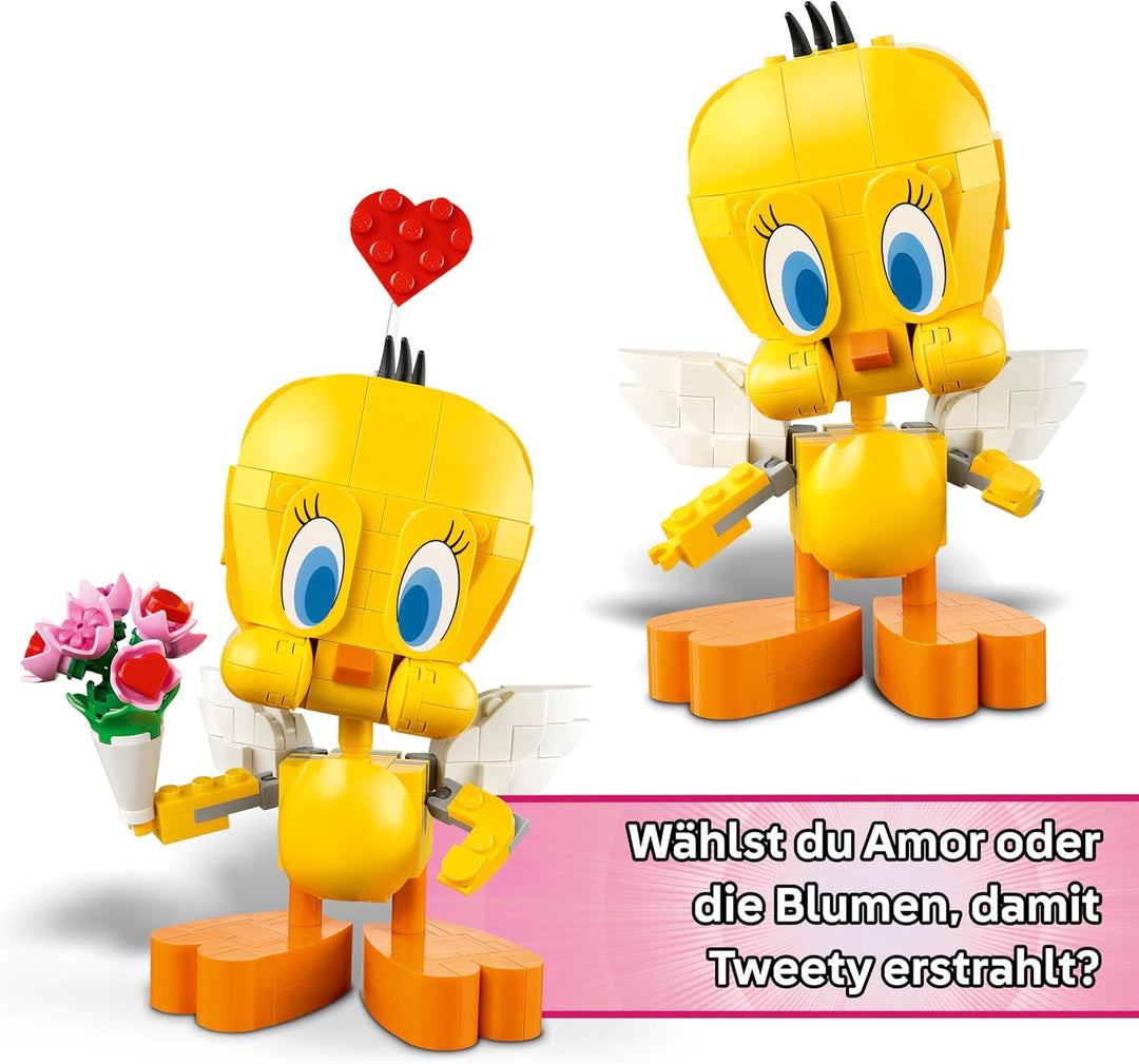 LEGO Looney Tunes Liebesbote Tweety - Modellbau zu Looney Tunes mit Zubehör - Blumenstrauss, Herz, A
