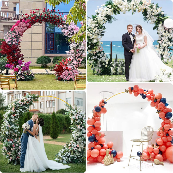 Wokceer 2,4 m Gold Ballonbogen für Hochzeit Hochzeitsbogen Ballon Bogen Stand für Party Metall Kreis