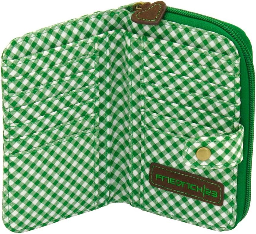 Friedrich 23 RV-Damenbörse, Bavaria, Velvet, Münzbörse, 16 cm, Braun/Grün, Braun/Grün