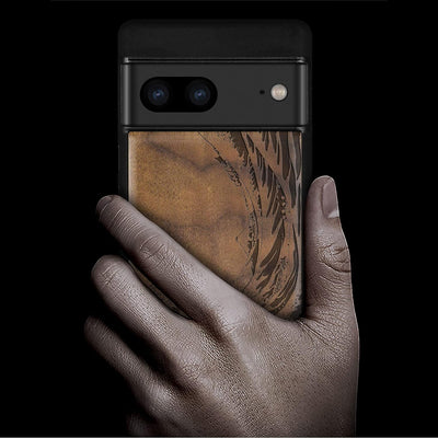 Carveit Handyhülle für Google Pixel 7 Case [Holz und TPU Silikon Hybrid hülle] Stossfeste Stossstang