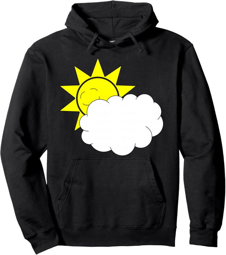 Lustiger guter Jungen-Sonnenschein hinter einer Wolke Pullover Hoodie