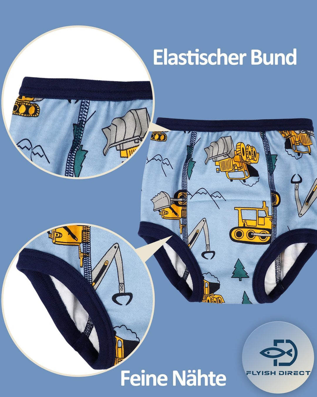 Flyish Packung mit 6 Baby Trainingshosen Töpfchen Unterwäsche Kleinkinder Windelhosen Toilettentrain