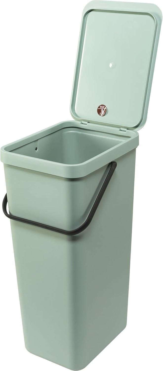 Brabantia - Sort & Go Abfallbehälter 40L - Grosser Recyclingbehälter für die Küche - Tragegriff - Pf