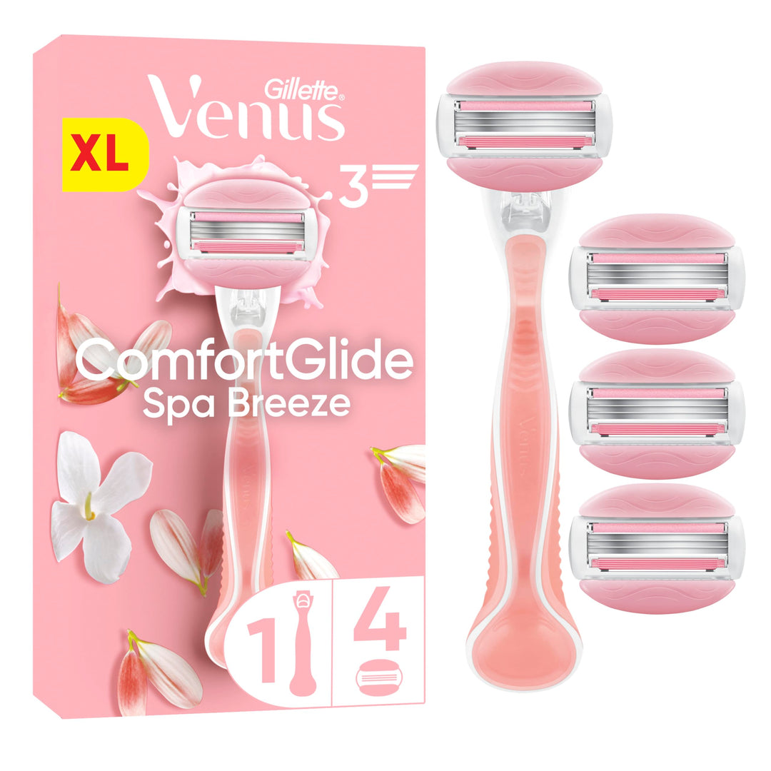Gillette Venus ComfortGlide Spa Breeze Damenrasierer, 1 Ersatzklingen, rutschfestes, ergonomisches H