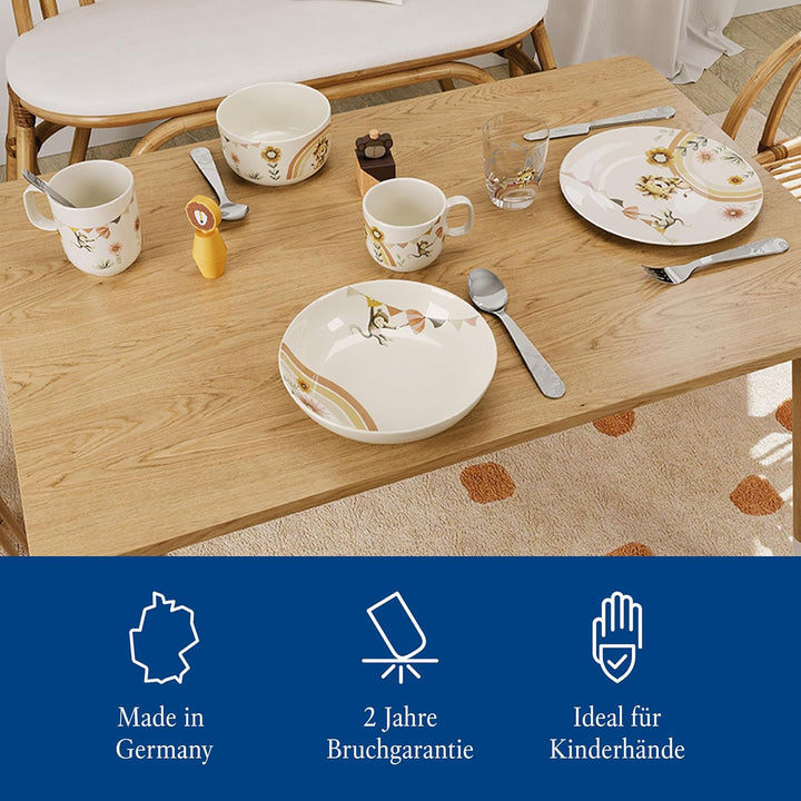 Villeroy & Boch – Boho kids Roar like a lion Kinderteller, Porzellan Teller im Boho Stil, Kindergesc