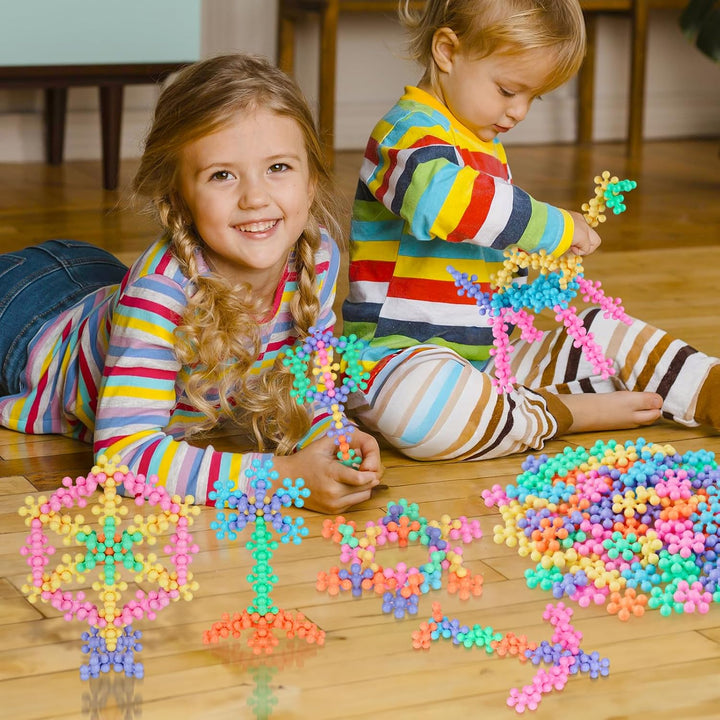 600PCS Interlocking Snowflake Building Block Toy (Macaron Colors) 600PCS Macaron-farben, 600PCS Maca