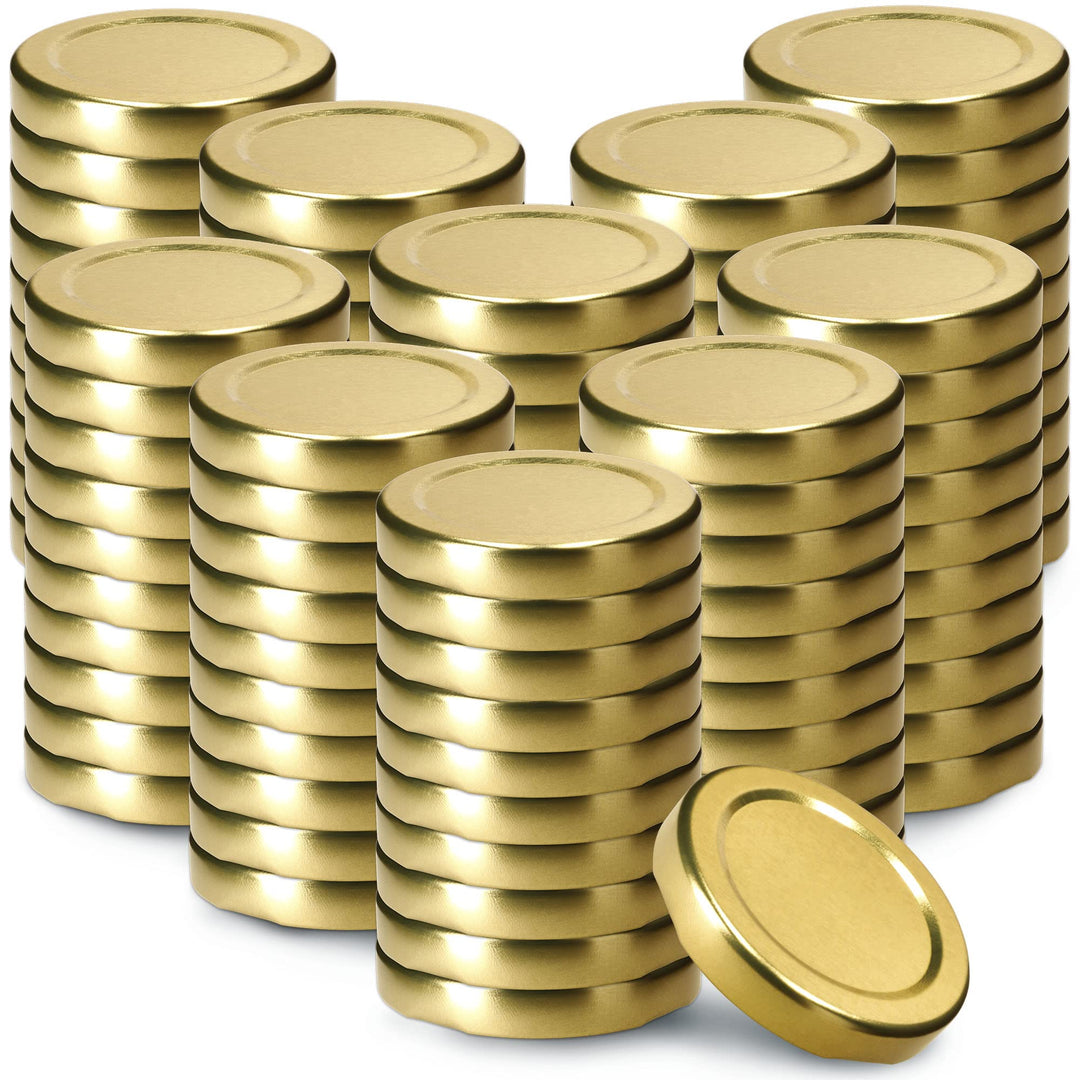 KADAX Schraubdeckel fi53 mm, Twist-Off-Deckel Set aus Metall, passend für 115ml Gläser, Ersatzdeckel