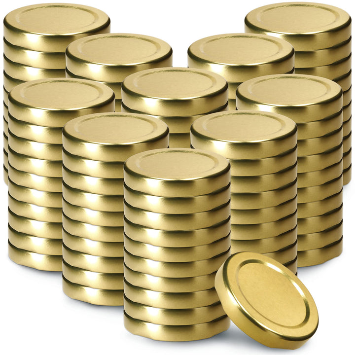 KADAX Schraubdeckel fi53 mm, Twist-Off-Deckel Set aus Metall, passend für 115ml Gläser, Ersatzdeckel