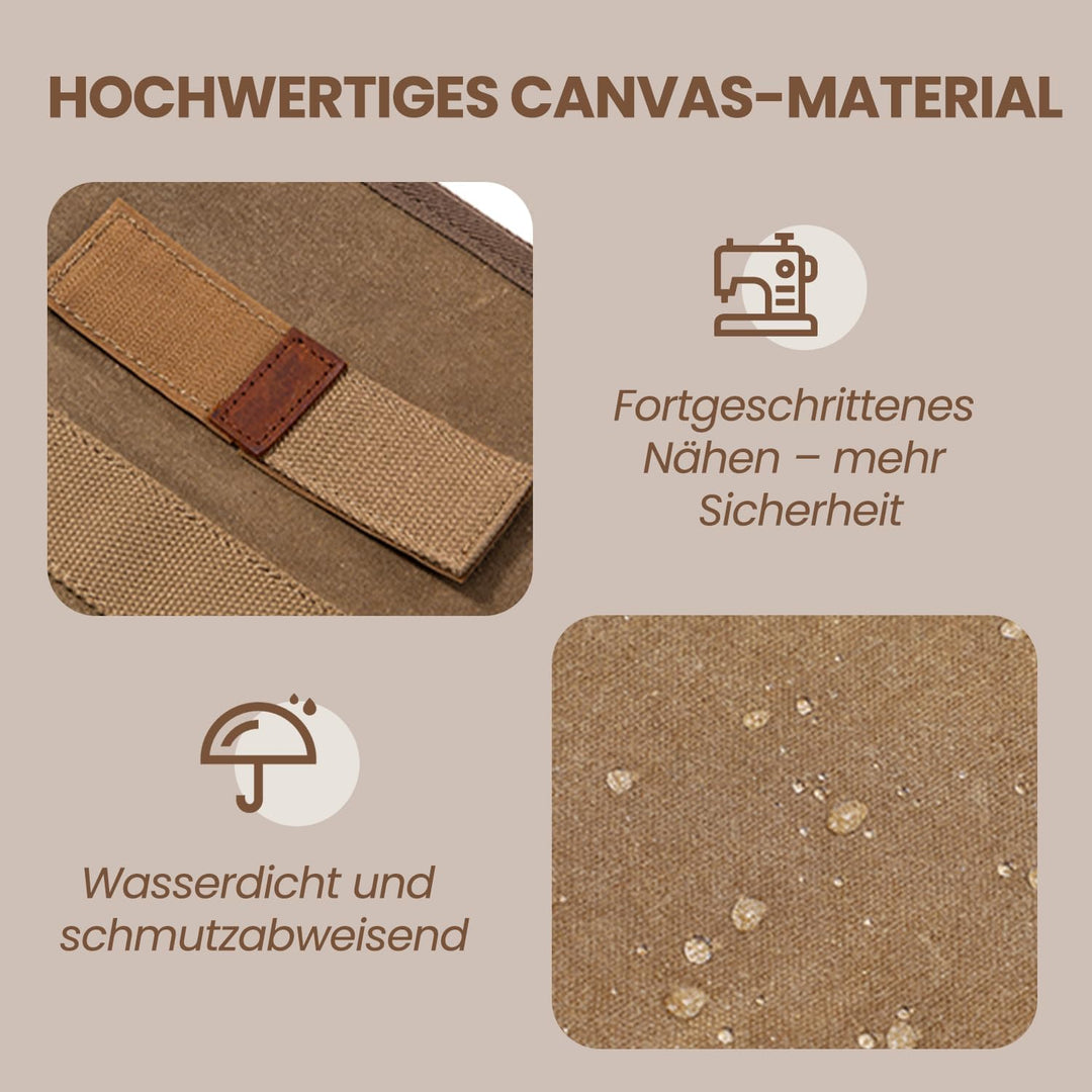 Camping Feuerholz Tragetasche - Tragbares Schwerlast Haltertragtasche aus Gewachstem Canvas, Faltbar