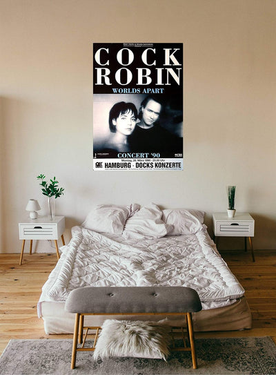 Cock Robin - Worlds Apart, Hamburg 1990 » Konzertplakat/Premium Poster | Live Konzert Veranstaltung