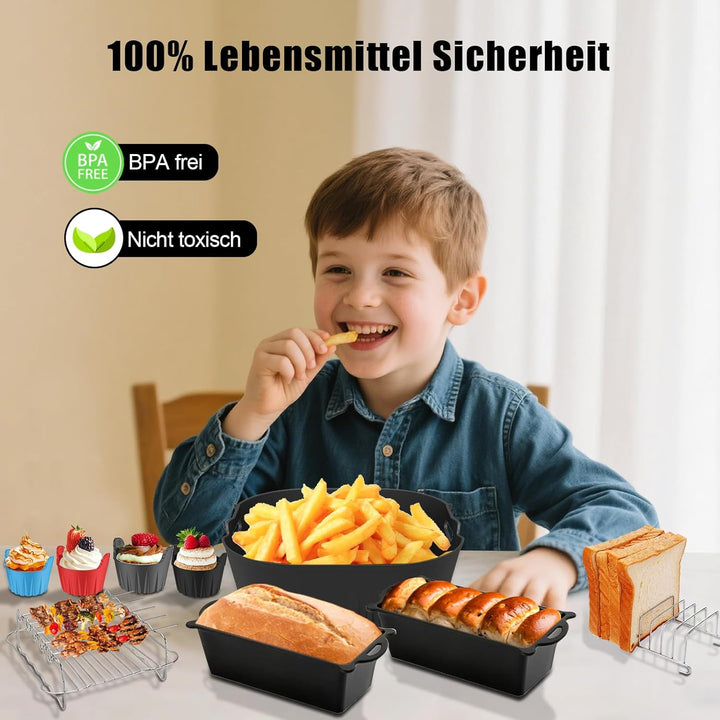 Silikonform Heissluftfritteuse für Philips HD9270/90, 19 Stück Airfryer Silikonform Set für Philips