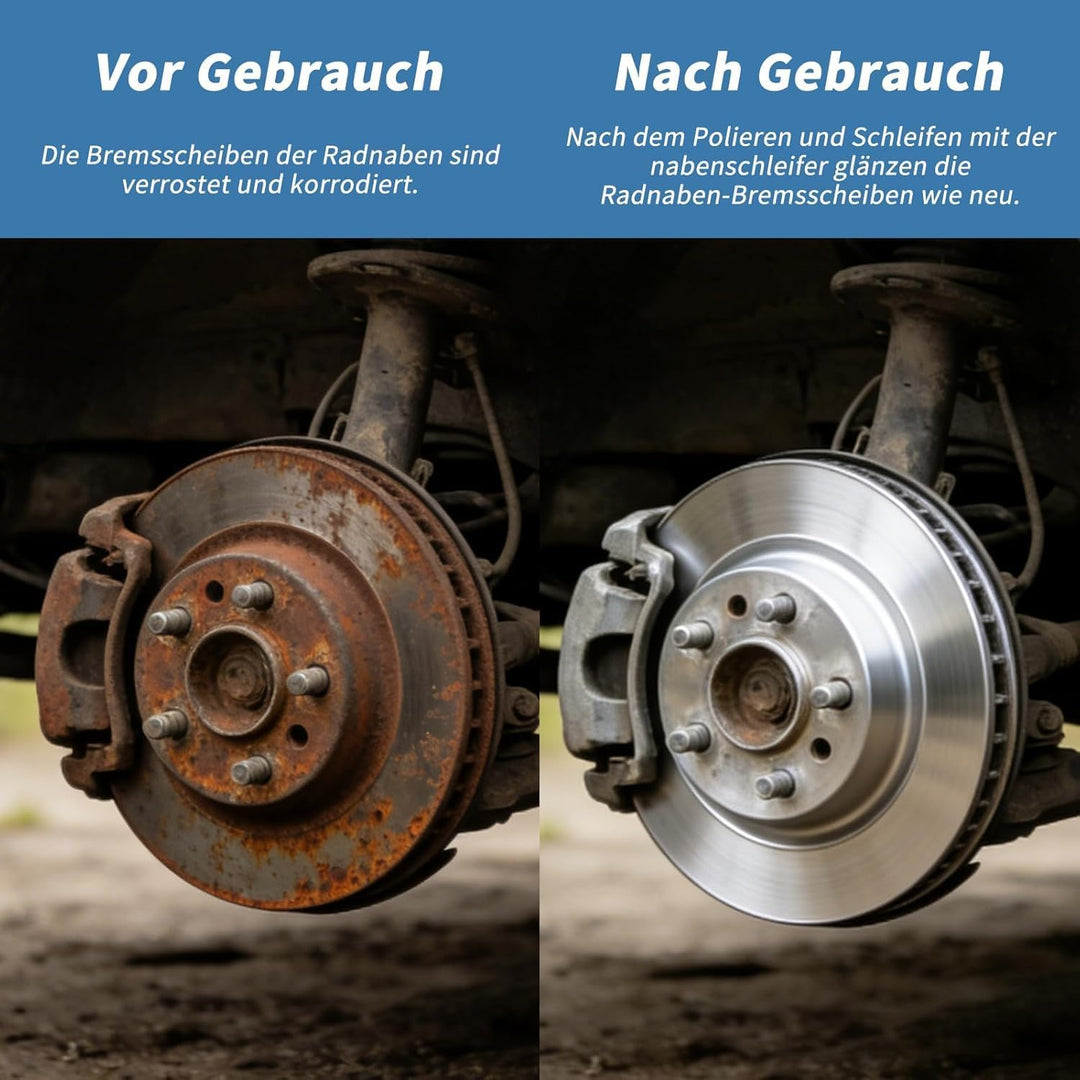 Silizium Karbid Radnabenschleifer mit Akkuschrauber-Adapter inkl, Innen-Ø 90mm Aussen-Ø 150mm Kugelk