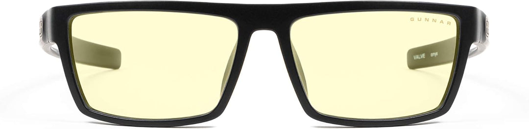 Gunnar Gaming- und Computerbrille - Valve, Onyx Rahmen, Amber Linsen - Blaulichtfilter Brille, Premi