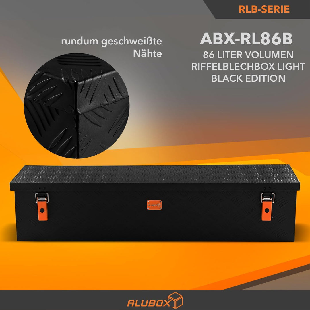 alubox Werkzeugkiste Riffelblech ABX-RL86B Aluminium 1,5mm Werkzeugkiste leicht und robust 86 Liter