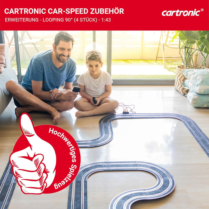Car-Speed Looping 90°, 1-spurig (4 Looping Schienen), Massstab 1:43 - Zubehör für Cartronic Car-Spee